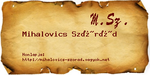 Mihalovics Szórád névjegykártya